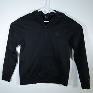 Spyder sweater Small 1/4‎ Zip Pullover Black Mens Active Sport Sweatshirt